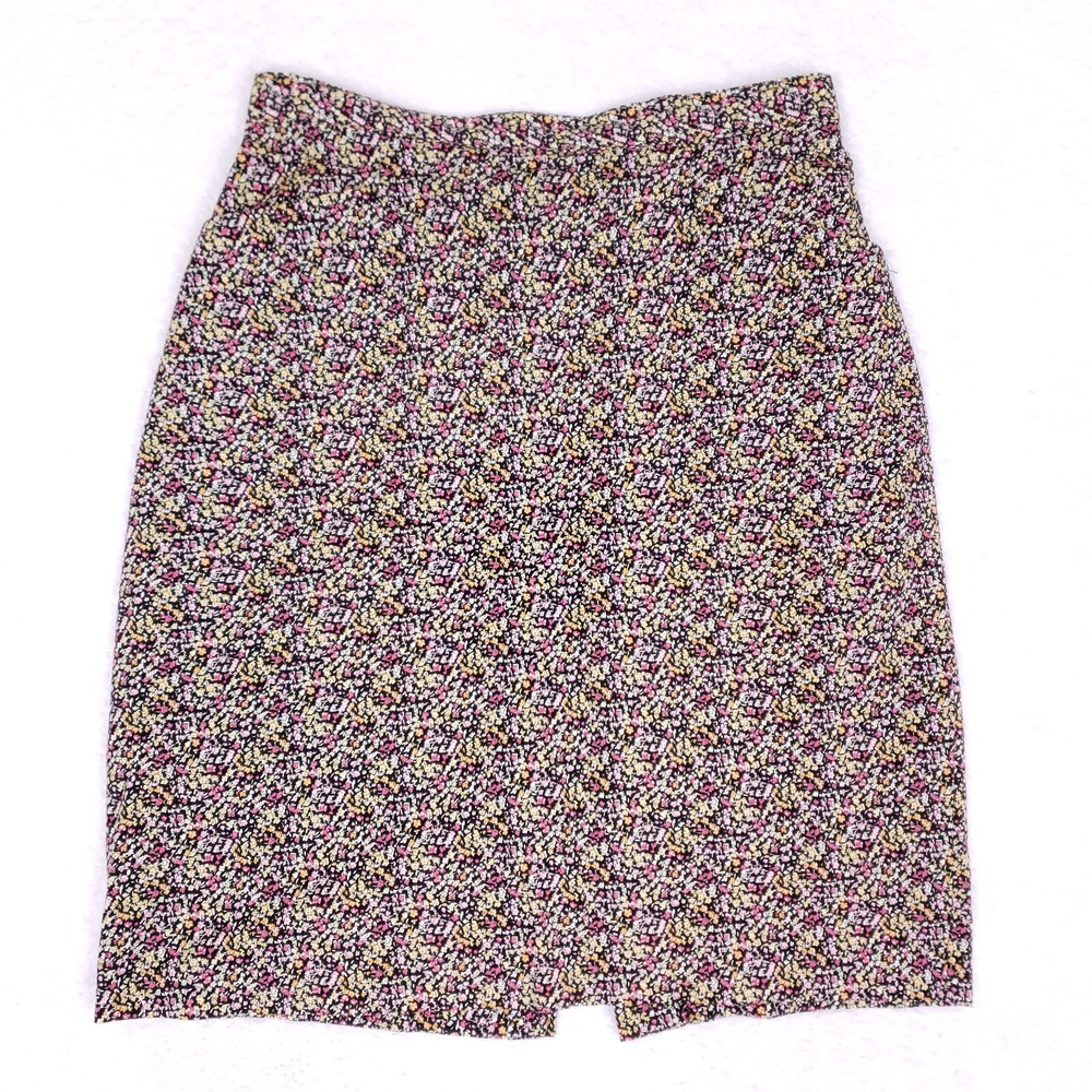 Savion Floral Pencil Skirt Size 6 Made In USA‎ Stretch Cotton Vintage Style